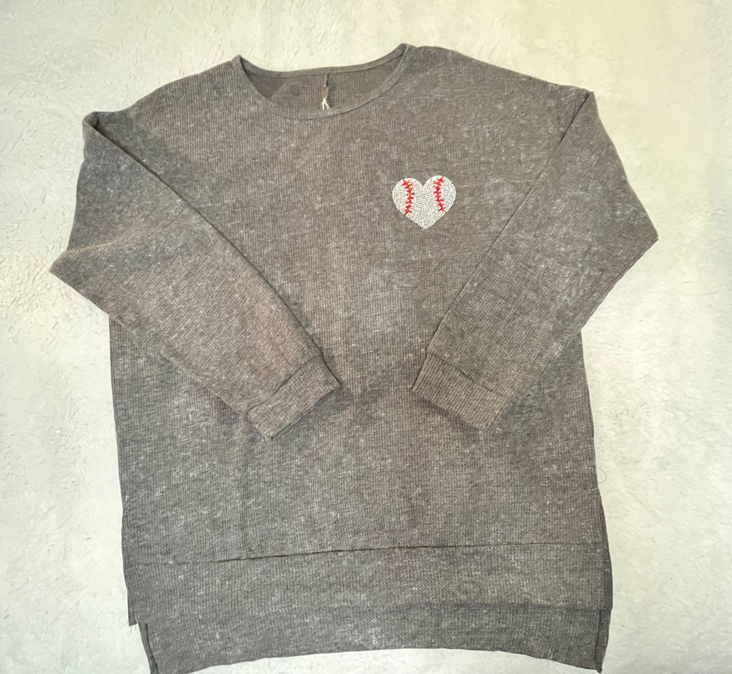 Baseball Heart Waffle Top