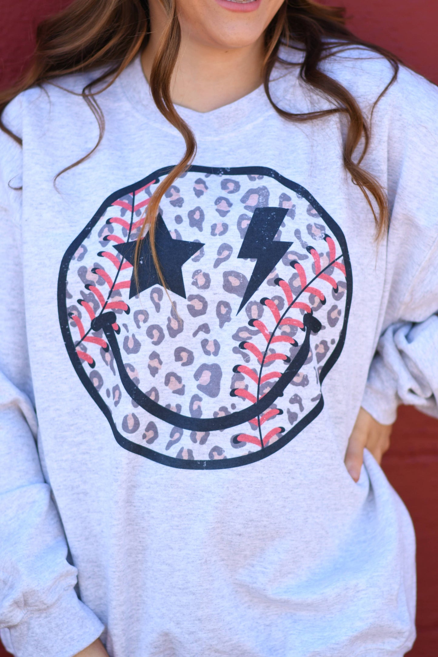 Baseball Smiley Sweatshirt